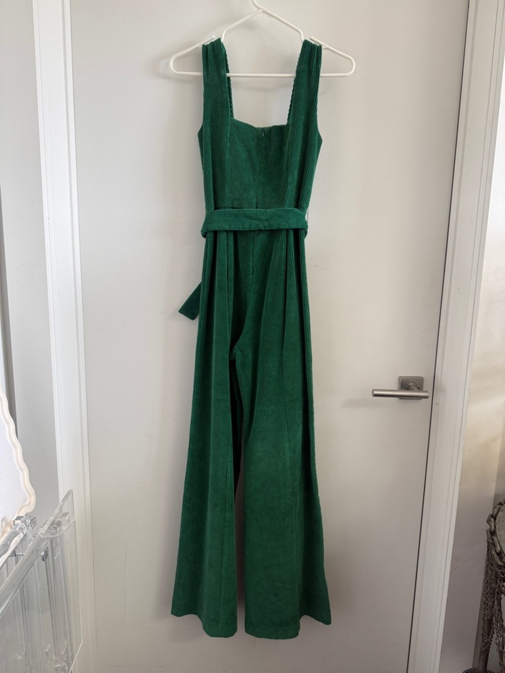 STAUD Emerald Green Wide-Leg Tie-Waist Travis Jumpsuit size 0 - Picture 6 of 9